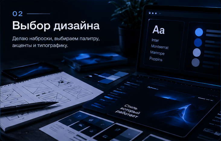 Подбор дизайна, цветов и типографики